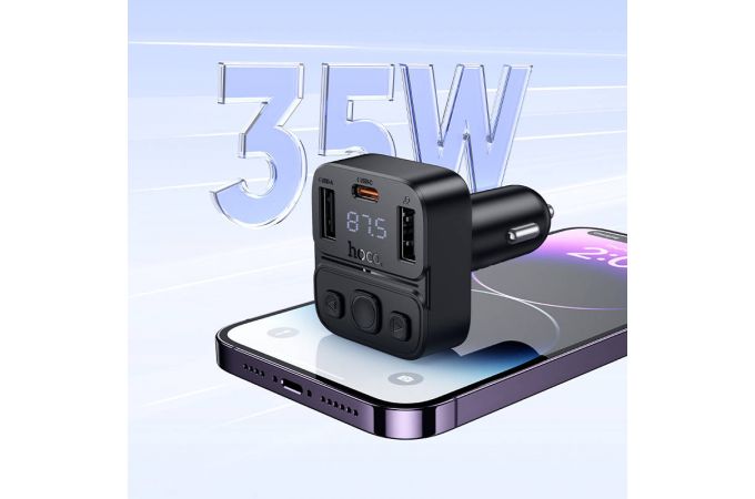 FM-Модулятор HOCO E87 Delta 35W (1A1C) car BT FM transmitter (черный)