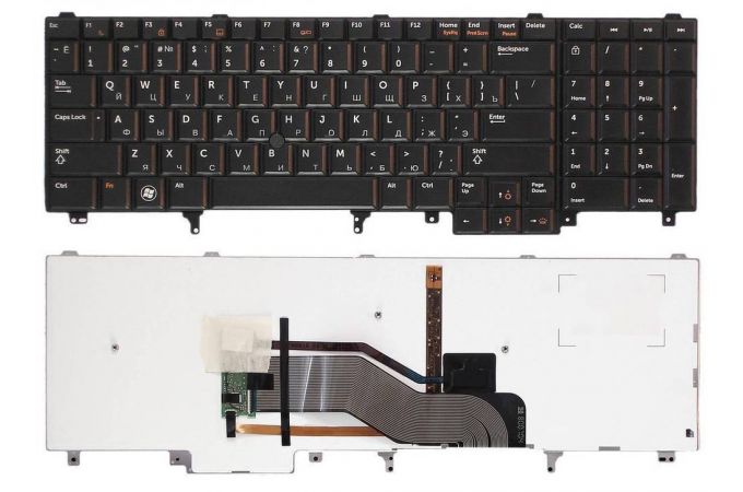 Клавиатура для ноутбука Dell Latitude E6520 E6530 E6540 черная с подсветкой