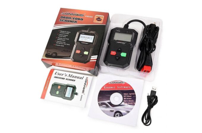 Автосканер OBD KONNWEI KW-590 (OBD2/EOBD+CAN)