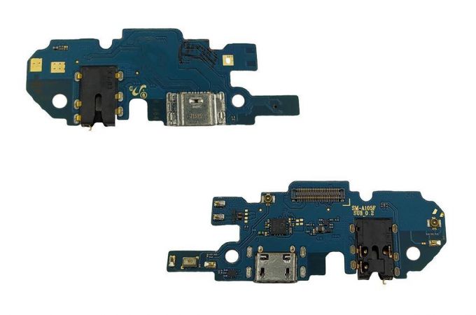 Шлейф для Samsung A105F Galaxy A10 с разъемом зарядки + разъем гарнитуры (плата) SUB 0.2 HQ