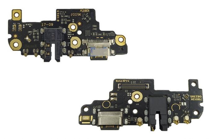 Шлейф для Xiaomi Redmi Note 8 Pro с разъемом зарядки + разъем гарнитуры (плата) HQ