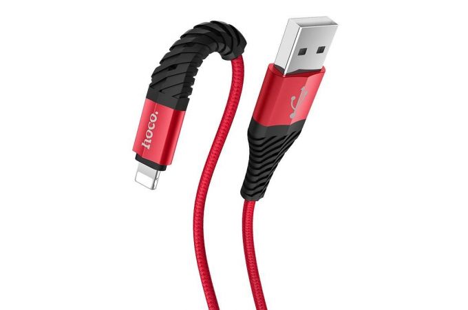 Кабель USB - Lightning HOCO X38, 2,4A (красный) 1м (в оплетке)