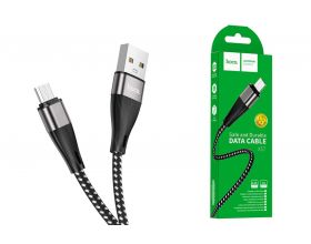 Кабель USB - MicroUSB HOCO X57 2,4A (черный) 1м (оплетка)