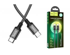 Кабель USB Type-C - USB Type-C HOCO X14, 2A (черный) 1м (в оплетке)
