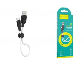 Кабель USB - USB Type-C HOCO X21 PLUS, 3A (черно-белый) 0,25м (силиконовый)