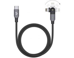 Кабель USB Type-C - Lightning Deppa (72331) USB-C - Apple 8-pin (черный) 1,2м
