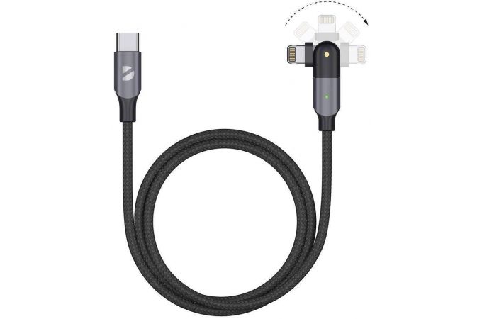 Кабель USB Type-C - Lightning Deppa (72331) USB-C - Apple 8-pin (черный) 1,2м