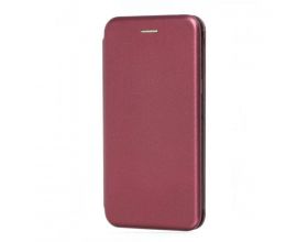 Чехол-книжка Samsung Galaxy A12  боковой  (бордовый)