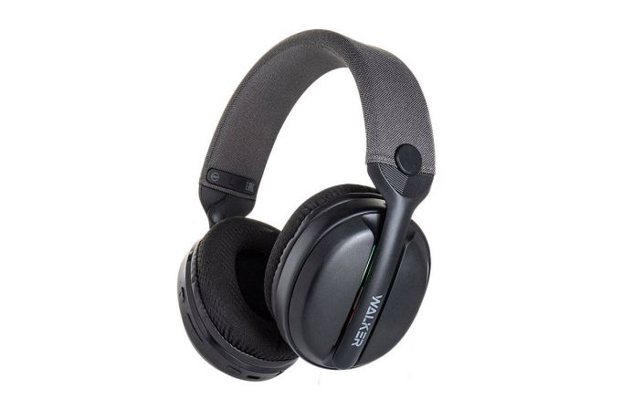 Наушники мониторные беспроводные WALKER  WBT-83, Bluetooth, 3в1 (AUX, 2,4 ГГц), микрофон, подсветка, полноразм, черные