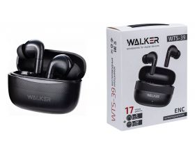Наушники вакуумные беспроводные WALKER WTS-39, шумопод. ENC, независ. работа наушников, черные