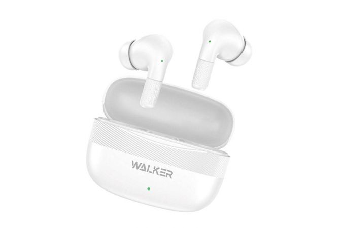 Наушники вакуумные беспроводные WALKER WTS-39, шумопод. ENC, независ. работа наушников, белые