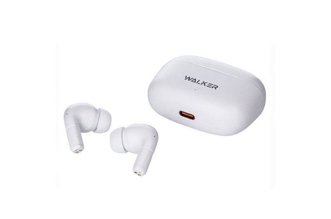 Наушники вакуумные беспроводные WALKER WTS-39, шумопод. ENC, независ. работа наушников, белые