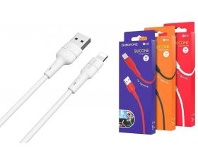 Кабель USB - Lightning BOROFONE BX30, 2,4A (белый) 1м (силиконовый)