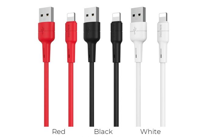 Кабель USB - Lightning BOROFONE BX30, 2,4A (белый) 1м (силиконовый)