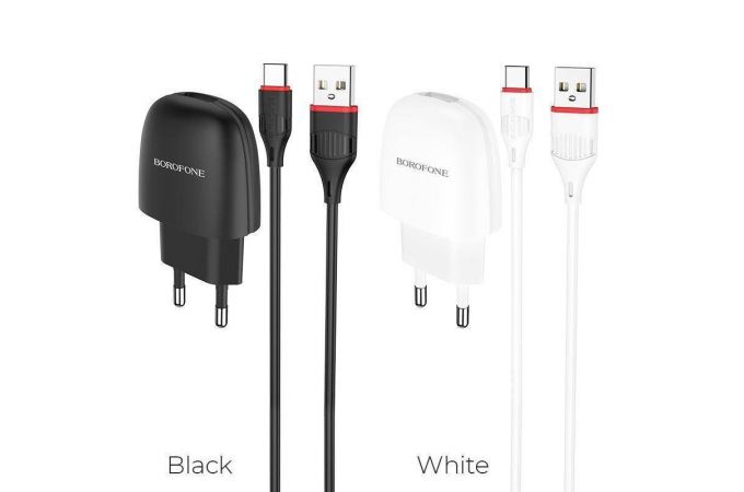 Сетевое зарядное устройство USB + кабель Type-C BOROFONE BA49A Vast power 2100 mAh (черный)