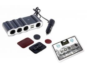Разветвитель прикуривателя в авто OLESSON WF-4008 (4 гнезда+2*USB)