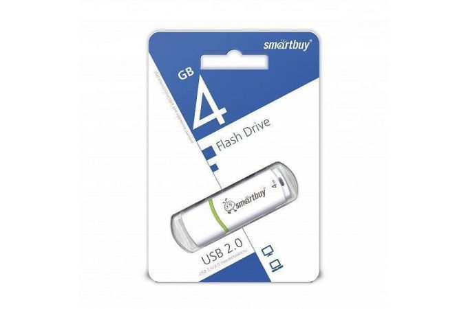 Флешка USB 2.0 Smartbuy 4GB Crown series White (SB4GBCRW-W)