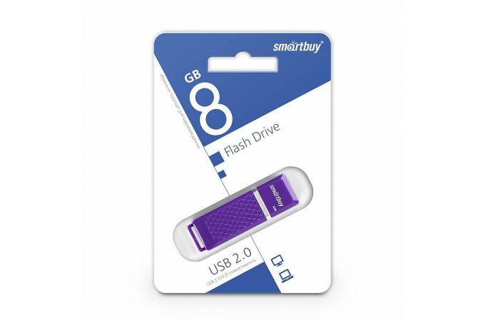 Флешка USB 2.0 Smartbuy 8GB Quartz series Purple (SB8GBQZ-V)