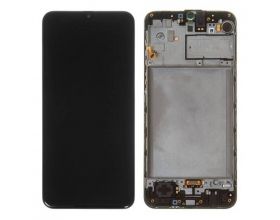Дисплей для Samsung M215F Galaxy M21 Black в сборе с тачскрином + рамка, OLED