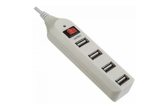 Разветвитель USB HUB Perfeo USB-HUB 4 Port, (PF-HYD-6001H) (белый)