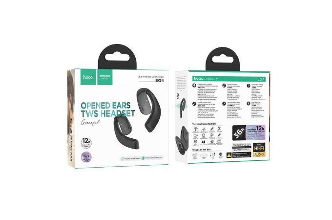 Наушники вакуумные беспроводные HOCO EQ4 Graceful true wireless BT headset (черный)