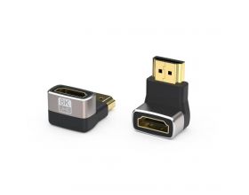 Переходник HDMI (мама - папа) угловой вниз V2.1