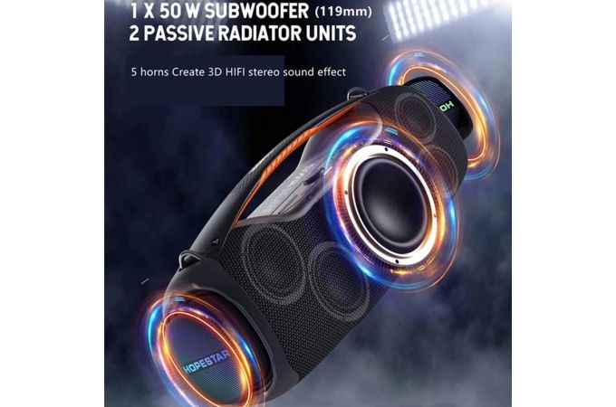 Портативная беспроводная колонка HOPESTAR A60 (синий) 100W