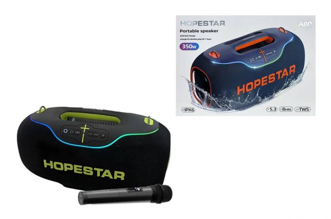 Портативная беспроводная колонка HOPESTAR A80 (черный) 350W