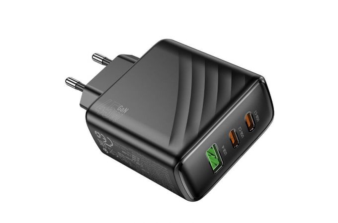 Сетевое зарядное устройство USB + USB-C HOCO CS26A PD45W (черный)