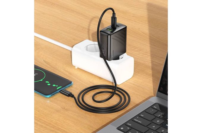 Сетевое зарядное устройство USB + USB-C HOCO CS26A PD45W (черный)