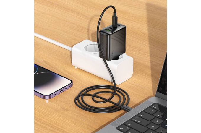 Сетевое зарядное устройство USB + USB-C HOCO CS27A Supply PD67W(3C1A) (черный)