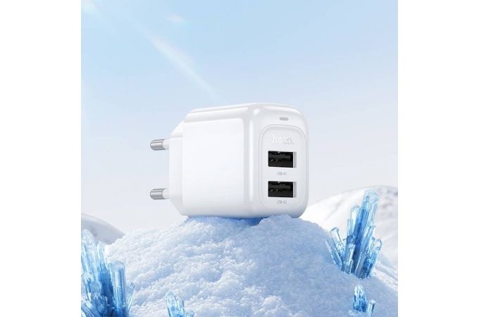Сетевое зарядное устройство 2USB + кабель MicroUSB HOCO CS51A Surplus (белый)