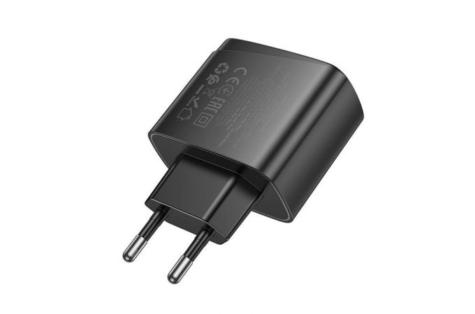 Сетевое зарядное устройство USB + USB-C HOCO CS63A Bright PD65W(1A1C) (черный)