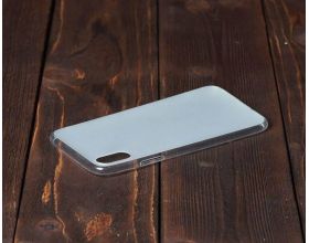 Чехол для iPhone X плотный матовый с заглушками (белый)