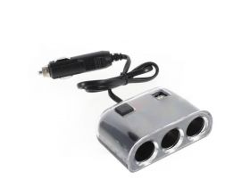 Разветвитель прикуривателя в авто OLESSON 1505 (3 гнезда+2*USB)