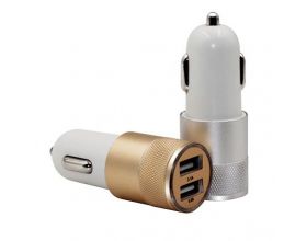 Автомобильное зарядное устройство АЗУ 2USB TDS TS-CAU13 (5B,2100mA) (бело-золотистый)