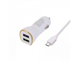 Автомобильное зарядное устройство АЗУ USB + кабель MicroUSB MUJU MJ-C06 (5B,3400mA) (белый)