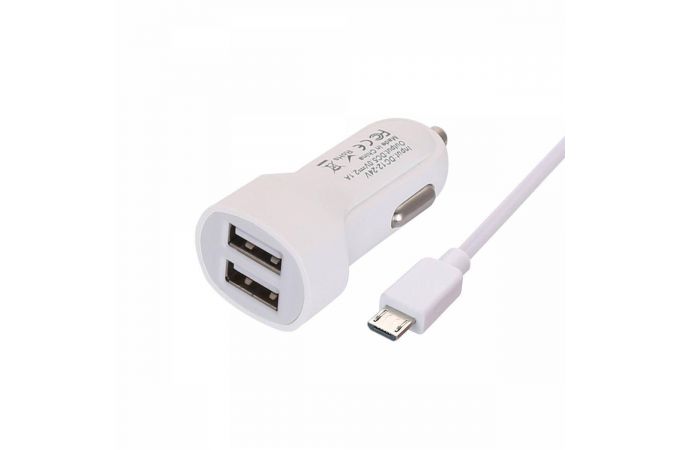 Автомобильное зарядное устройство АЗУ USB + кабель MicroUSB MUJU MJ-C03 iOS Lightning (5B,2100mA)