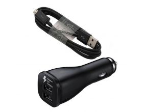 Автомобильное зарядное устройство АЗУ 2USB + кабель MicroUSB Орбита AV-348 (2000mA,5-9V) (черный)