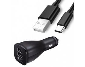 Автомобильное зарядное устройство АЗУ USB + кабель Type-C Орбита AV-349 (2000mA,5-9V) (черный)