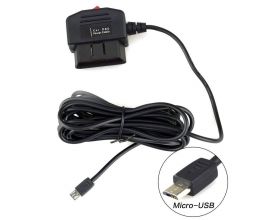Шнур питания в авто Орбита AV-1040 microUSB (3м,2.1А,OBD) У