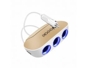Разветвитель прикуривателя в авто VEECLE KY-913 (3 гнезда+2*USB)