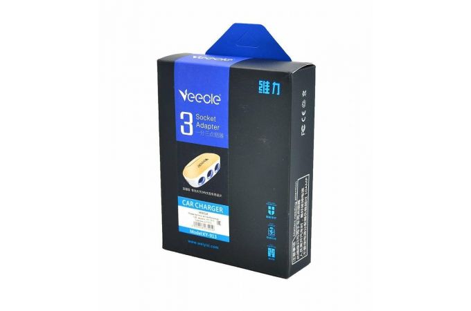 Разветвитель прикуривателя в авто VEECLE KY-913 (3 гнезда+2*USB)