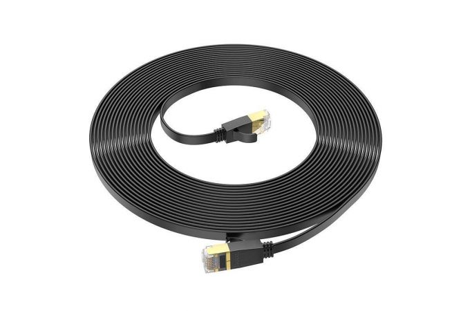 Кабель интернет LAN патч корд RJ-45 CAT6 Hoco US07 Gigabit плоский 10 метров