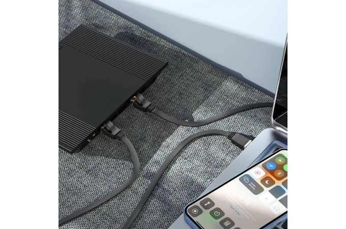 Кабель интернет LAN патч корд RJ-45 CAT6 Hoco US07 Gigabit плоский 10 метров