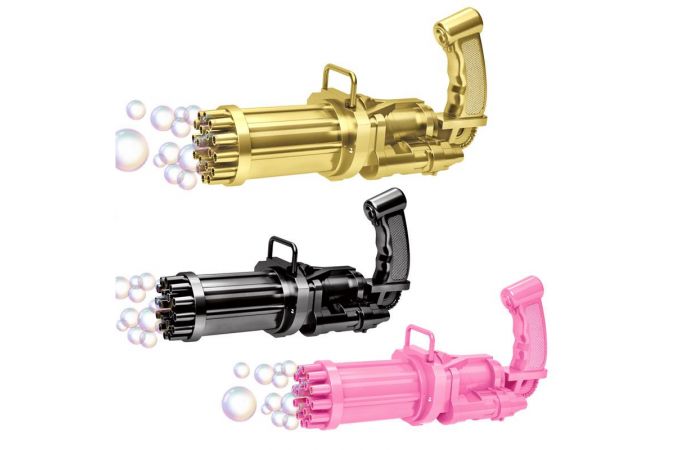 Миниган для мыльных пузырей пулемет Гатлинга с вентилятором (цвета в ассортименте) средний