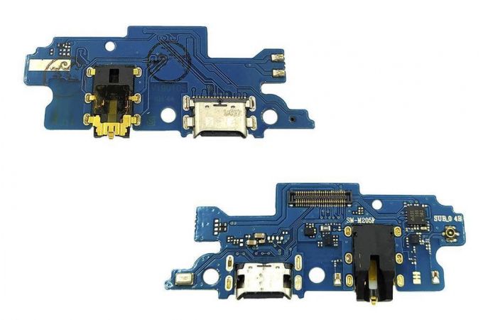 Шлейф для Samsung M205F Galaxy M20 с разъемом зарядки + разъем гарнитуры (плата)