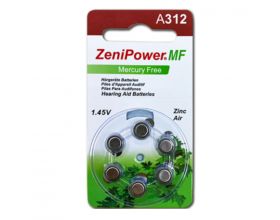 Батарейка часовая для слуховых аппаратов ZeniPower ZA312/6BL Hearing Aid Batteries (цена за блистер)