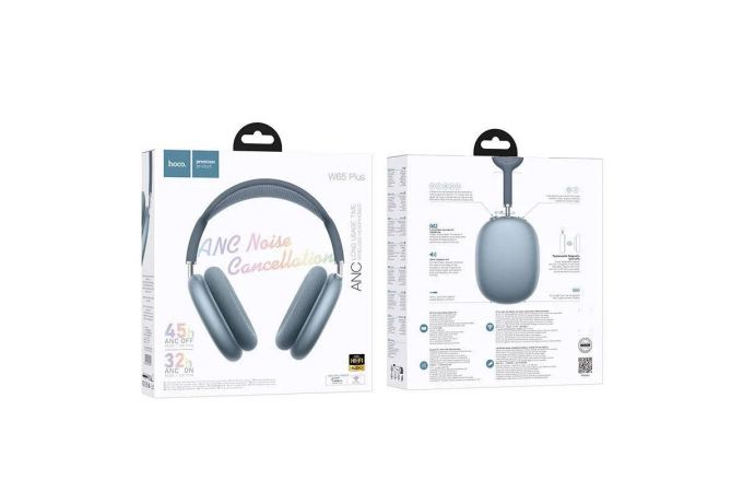 Наушники мониторные беспроводные HOCO W65 Plus Happy ANC (синий)
