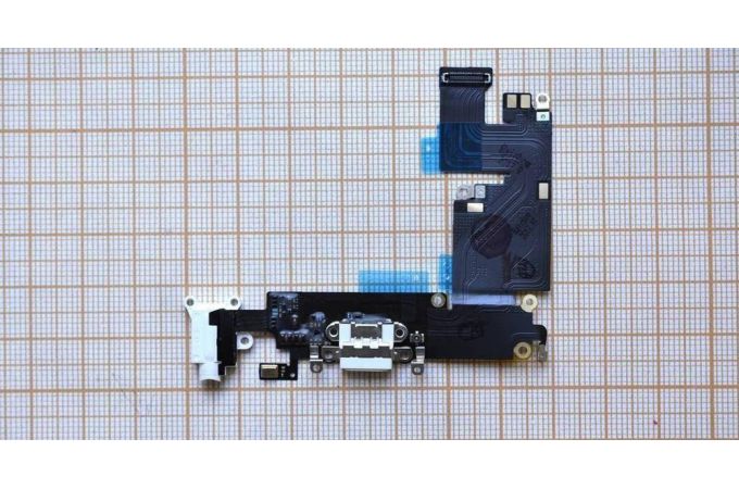 Шлейф для iPhone 6 plus (5.5) с разъемом зарядки + разъем гарнитуры + микрофон (белый)